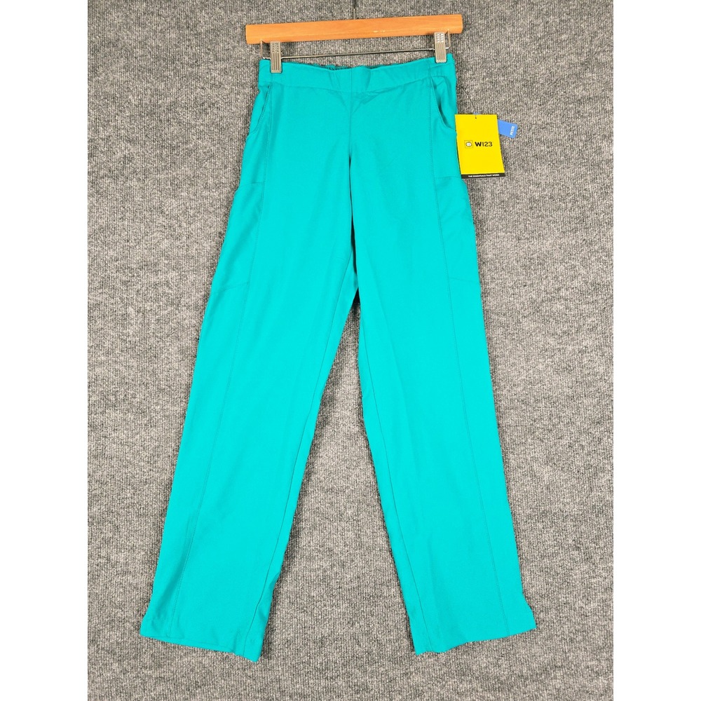 NWT WonderWink 5155P Teal Petite Scrub Pants Size 2XS Fashion Fit‎